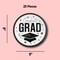 25 Count White Congrats Grad 9" Round Paper Plates for Graduation